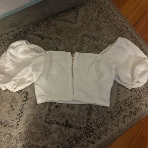 Forever 21 White Puff Sleeve Blouse